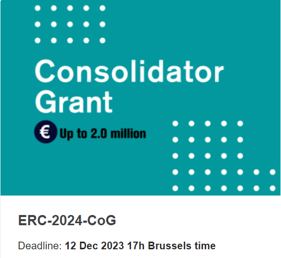 Abierta convocatoria ERC Consolidator Grant 2024 Horizonte Europa